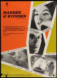 8g802 MAN & A WOMAN Danish '66 Claude Lelouch's Un homme et une femme, Anouk Aimee, Trintignant