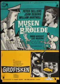 8g809 MOUSE THAT ROARED/GOLDEN FISH Danish '59 double bill, cool artwork by Axel Holm!