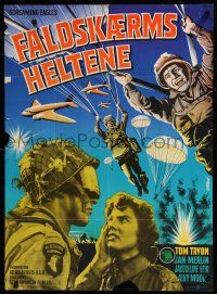 8g825 SCREAMING EAGLES Danish '58 Tom Tryon & Jan Merlin, WWII parachute artwork!