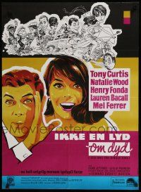 8g828 SEX & THE SINGLE GIRL Danish '65 great artwork of Tony Curtis & sexiest Natalie Wood!