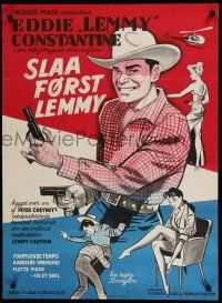 8g840 THIS MAN IS DANGEROUS Danish '53 Eddie Constantine as undercover agent Lemmy Caution!