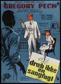 8g843 TO KILL A MOCKINGBIRD Danish '63 cool different art of Gregory Peck in courtroom!