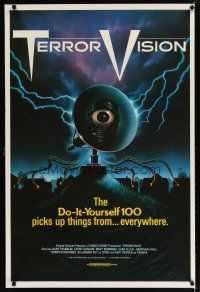 8g178 TERRORVISION English 1sh '86 wild creepy eyeball in satellite horror artwork!