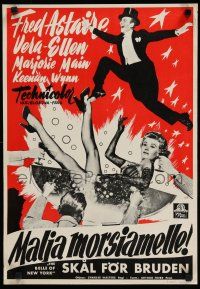8g051 BELLE OF NEW YORK Finnish '52 image of Fred Astaire jumping & dancing, sexy Vera-Ellen!