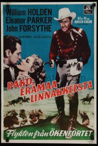 8g055 ESCAPE FROM FORT BRAVO Finnish '53 cowboy William Holden, Eleanor Parker, Sturges directed!