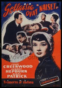 8g076 YOUNG WIVES' TALE Finnish '51 Audrey Hepburn falls for married man!