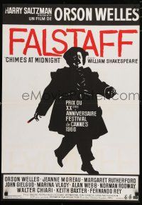 8g268 CHIMES AT MIDNIGHT French 23x32 '66 art of Orson Welles as Shakespeare's Falstaff