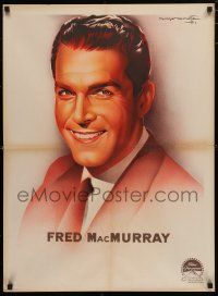 8g275 FRED MACMURRAY French 23x32 '40s wonderful Soubie portrait art of smiling Paramount star!
