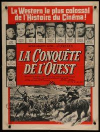 8g280 HOW THE WEST WAS WON French 23x32 '64 John Ford, Debbie Reynolds, Peck, Reynold Brown art!