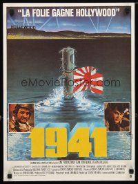 8g306 1941 French 15x21 '79 Steven Spielberg, John Belushi as Wild Bill, art of periscope by J.B.!