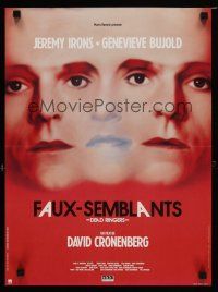 8g316 DEAD RINGERS French 15x21 '89 Jeremy Irons & Genevieve Bujold, directed by David Cronenberg!