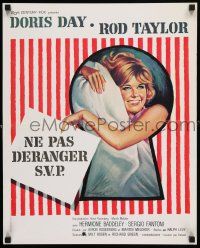 8g317 DO NOT DISTURB French 15x21 '65 great Grinsson art of pretty Doris Day in bed!