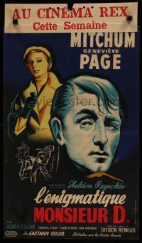 8g323 FOREIGN INTRIGUE French 15x21 '56 Robert Mitchum is hunted, secret agents are the hunters!