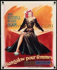 8g336 REVOLT OF MAMIE STOVER French 15x21 '56 great Grinsson artwork of super sexy Jane Russell!