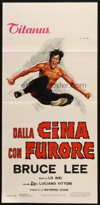 8g099 CHINESE CONNECTION Italian locandina R70s Jing Wu Men, kung fu master Bruce Lee by Ciriello!