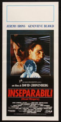 8g103 DEAD RINGERS Italian locandina '88 Jeremy Irons & Genevieve Bujold, David Cronenberg directed!