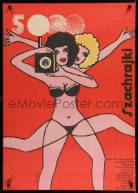 8g406 DIE LIEBEN LUDER Polish 27x38 '83 wild Jerzy Flisak art of two girls with one torso!