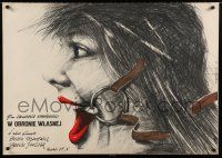8g410 IN SELF DEFENSE Polish 27x38 '71 wild Pagowski art of woman gagged w/bit!