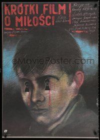 8g428 SHORT FILM ABOUT LOVE Polish 27x38 '88 Krzysztof Kieslowski's Krotki Film o Milosci!