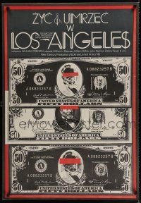 8g432 TO LIVE & DIE IN L.A. Polish 27x38 '86 Erol art from William Friedkin's thriller!