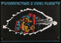 8g379 MYSTERIES OF THE GODS Polish 23x33 '77 William Shatner, really cool Jerzy Flisak art!