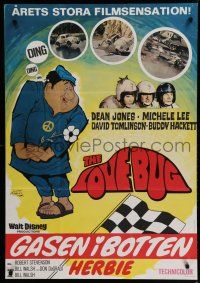 8g010 LOVE BUG Swedish '69 Disney, Dean Jones drives Volkswagen Beetle race car Herbie!