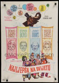 8g147 JUMBO Yugoslavian '62 Doris Day, Jimmy Durante, Stephen Boyd, Martha Raye circus elephant!