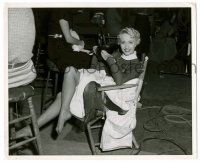 8h057 3 SAILORS & A GIRL candid 8.25x10 still '54 Jane Powell with her shoes off by Jack Albin!