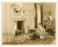 8h097 ARLETTE MARCHAL deluxe 7.75x9.5 still '20s the French actress at home by fireplace by Richee!