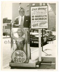 8h173 BUS STOP candid 8.25x10 still '56 incredible promo display w/hottest Marilyn sculpted in ice!