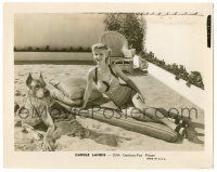 8h181 CAROLE LANDIS 8x10.25 still '30s in swimsuit relaxing in the sun with her Great Dane dog!