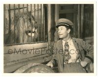 8h204 CIRCUS CLOWN 8x10.25 still '34 great image of Joe E. Brown smiling at lion in cage!