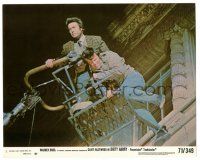 8h037 DIRTY HARRY 8x10 mini LC '71 Clint Eastwood and would-be jumper being lowered by bucket truck!