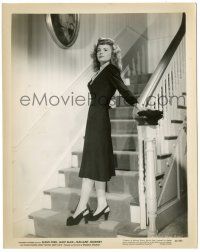 8h336 GALLANT JOURNEY 8x10.25 still '46 full-length c/u of sexy Janet Blair standing on stairs!
