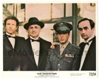 8h041 GODFATHER color 8x10 still '72 portrait of Marlon Brando, Al Pacino, James Caan & Cazale!