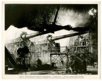 8h386 GUNS OF NAVARONE candid 8x10.25 still '61 cool image of elaborate set with giant cannons!