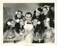 8h395 HAWAIIAN NIGHTS 8x10 still '39 Johnny Downs surrounded by seven sexy topical ladies!