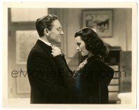 8h425 I TAKE THIS WOMAN 8x10 still '39 c/u of sexy Hedy Lamarr fixing Spencer Tracy's tie!