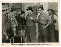 8h530 KING OF THE LUMBERJACKS 8x10.25 still '40 close up of John Payne smiling with other loggers!