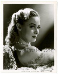 8h544 LADY IN THE LAKE 8x10.25 still '47 glamorous portrait of sexy Audrey Totter w/ fur & jewels!