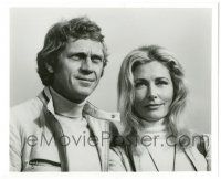 8h559 LE MANS 8.25x10 still '71 great portrait of race car driver Steve McQueen & Elga Andersen!