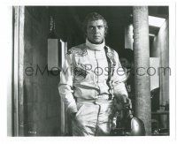 8h560 LE MANS 8.25x10.25 still '71 c/u of race car driver Steve McQueen in uniform holding helmet!