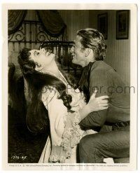 8h612 MAN WITHOUT A STAR 8.25x10 still '55 Jeanne Crain keeps cowboy Kirk Douglas happy in his work