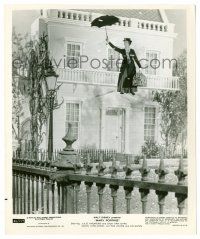 8h627 MARY POPPINS 8.25x10 still '64 special effects image of Julie Andrews flying with umbrella!