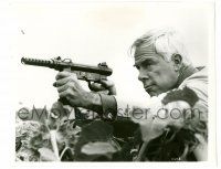 8h713 PRIME CUT 8x10 still '72 Lee Marvin with machine gun is an enforcer for the mob!