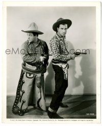8h733 RIDE 'EM COWBOY 8x10 still '42 cowboys of Bud Abbott & Lou Costello practicing gun safety!