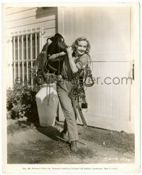 8h915 TRUE CONFESSION candid 8.25x10 still '37 c/u of sexy Carole Lombard carrying saddle!