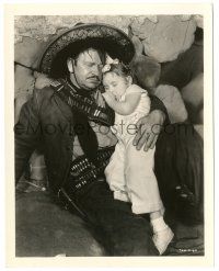 8h946 VIVA VILLA candid 8x10.25 still '34 Wallace Beery in costume sleeping with his daughter!
