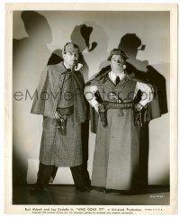 8h963 WHO DONE IT 8.25x10 still '42 Bud Abbott & Lou Costello in wacky detective outfits w/ guns!