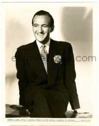 8h237 DAVID NIVEN 8x10.25 still '39 smiling portrait in suit & tie from Bachelor Mother!